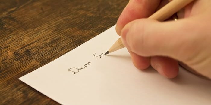 a person begins to write a letter as part of therapeutic letter writing