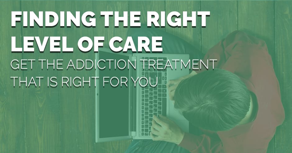 a man does research about the right level of care on his laptop