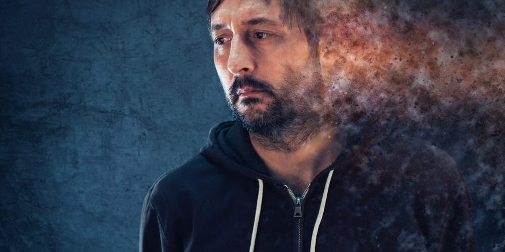 a man begins to disintegrate as he thinks about the link between mental health and addiction