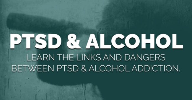 a person drinks as they think about ptsd and alcohol addiction