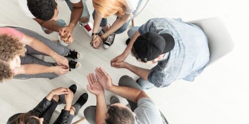 a group of people talk about 6 myths about addiction recovery