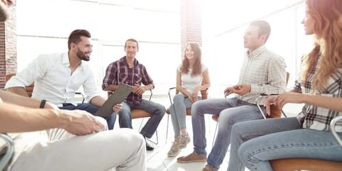 a group of people talk about the 5 stages of changes