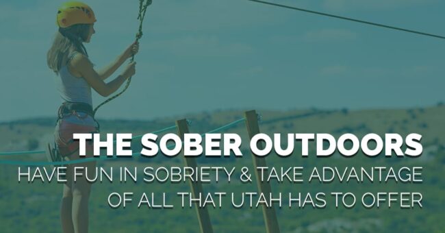 a woman goes ziplining as one of the sober outdoor adventures in utah