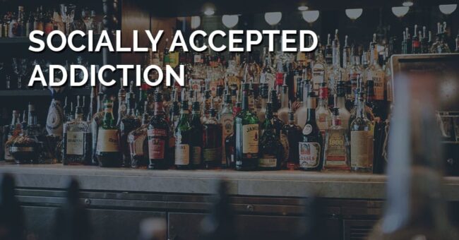 lines of bottles of alcohol represent one of the socially accepted addictions