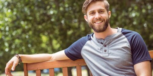 zfrea5y A man smiles as he breaks through the 4 lies depression tells you