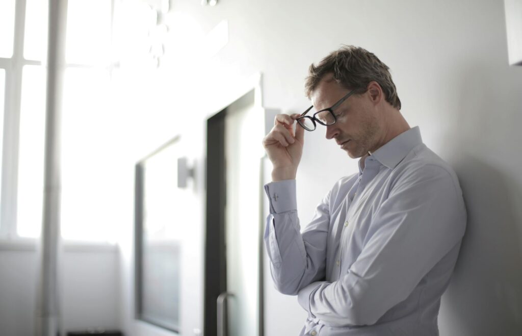Man experiencing anxiety at work