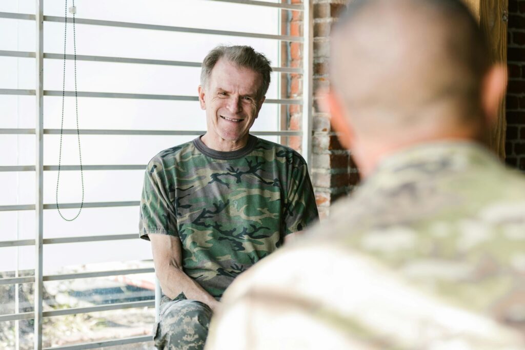 a veteran in a counseling session