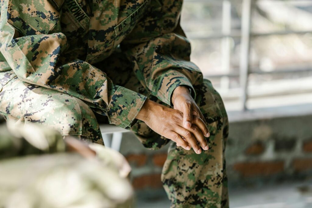 A military member in fatigues
