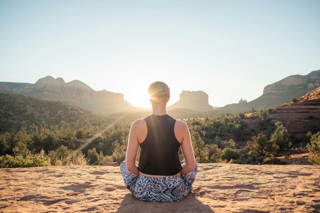 a person meditating